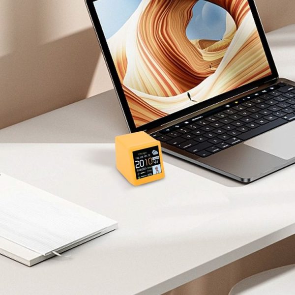 Wifi Networked Weather Clock No APP Required Photo Album with Gif Animation (Yellow) - Image 11