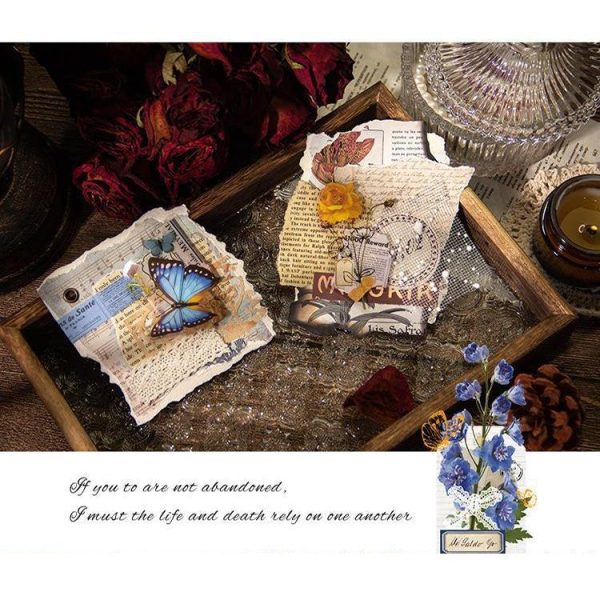 15pcs / Pack PET Butterfly Flower Series Retro DIY Hot Stamping Handbook Stickers, Style: Romantic Love Letter - Image 4