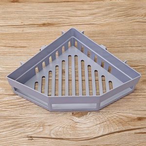 Triangle Shelf Kitchen Bathroom Toiletries Storage Rack (Gray)