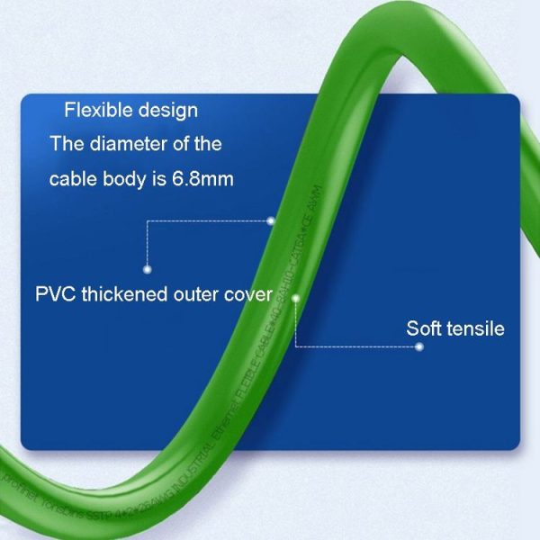 0.5m CAT6 Double Shielded Gigabit Industrial Cable Vibration-Resistant And Highly Flexible Drag Chain Cable - Image 8