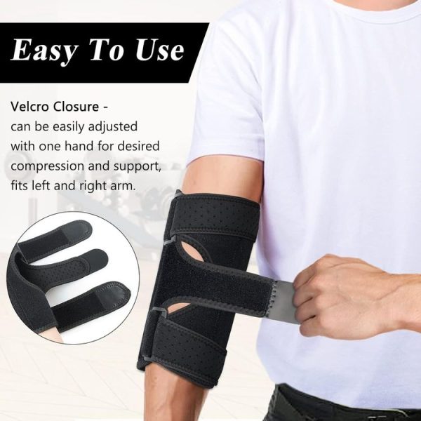 Sports Elbow Pads with Double Aluminum Plate Support Arm Sprain Fixed Protective Gear (Black) - Image 5
