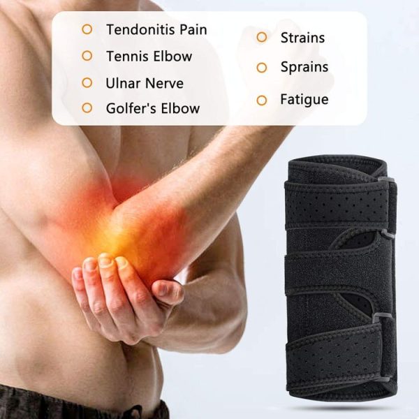 Sports Elbow Pads with Double Aluminum Plate Support Arm Sprain Fixed Protective Gear (Black) - Image 6