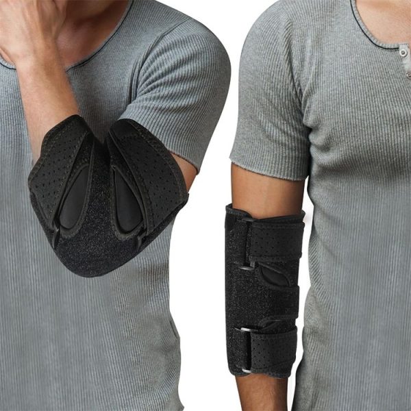 Sports Elbow Pads with Double Aluminum Plate Support Arm Sprain Fixed Protective Gear (Black) - Image 7