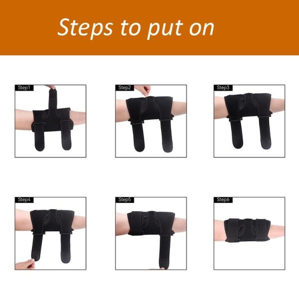 Sports Elbow Pads with Double Aluminum Plate Support Arm Sprain Fixed Protective Gear (Black) - Image 8
