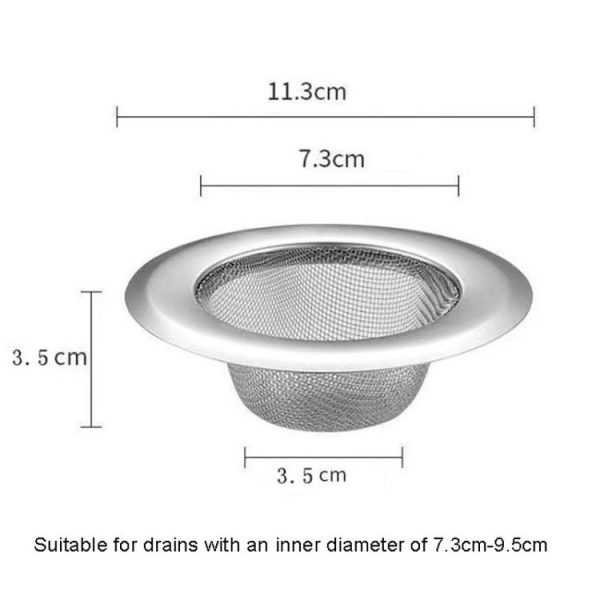 Kitchen Sink Garbage Filter Wash Basin Stainless Steel Filter (Kitchen Filter) - Image 3