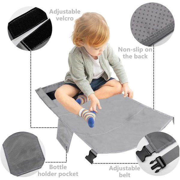 79 x 44cm Kids Airplane Seat Extender Portable Travel Seat Cushion (Black) - Image 3