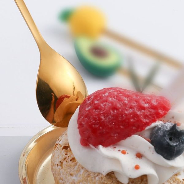 2pcs / Pack Christmas Dessert Fork And Spoon Set Portable Cute Cartoon Tableware, Style: Santa Claus Golden - Image 7