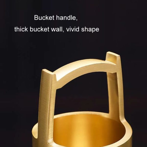 Bucket of Gold Brass Office Entrance Feng Shui Mini Ornament (Yellow) - Image 3