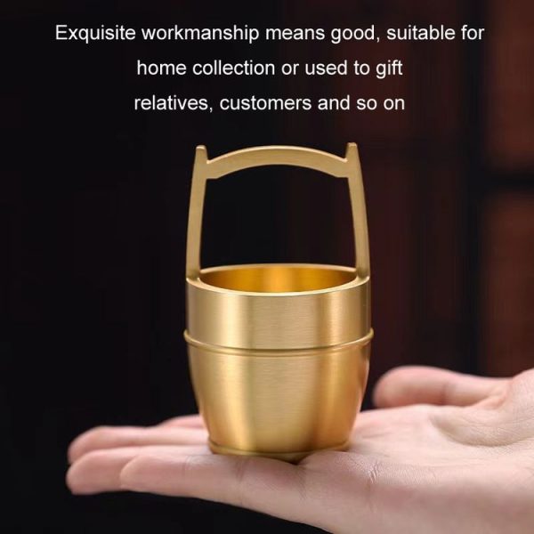 Bucket of Gold Brass Office Entrance Feng Shui Mini Ornament (Yellow) - Image 5