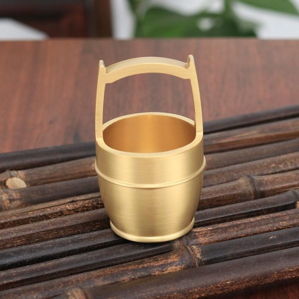 Bucket of Gold Brass Office Entrance Feng Shui Mini Ornament (Yellow) - Image 6