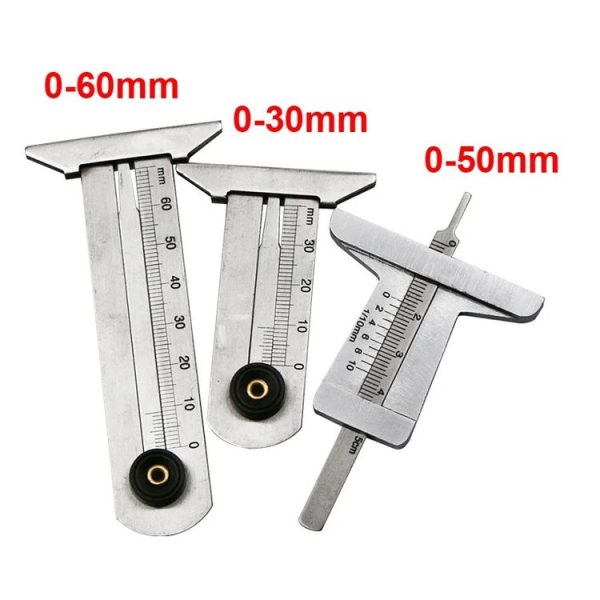 0-30mm Stainless Steel Tire Tread Vernier Depth Gauge - Image 2