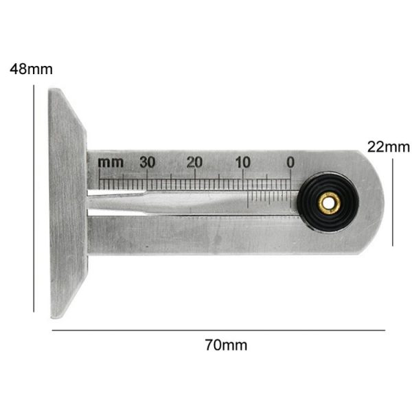 0-30mm Stainless Steel Tire Tread Vernier Depth Gauge - Image 3