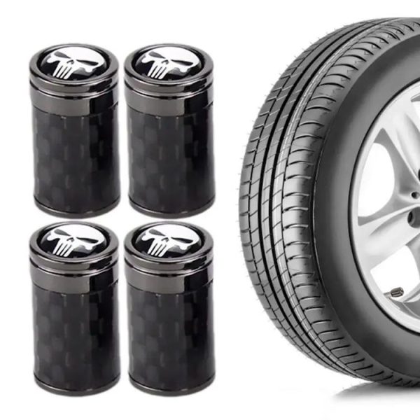 4pcs / Set Real Carbon Fibre Skeleton Tyre Valve Caps (Black) - Image 4