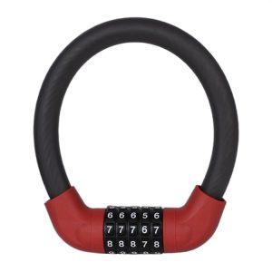 40 x 1.72cm Bicycle And Electrical Vehicle 5-Digit Combination Lock Safety Anti-Theft Cycling Lock (Black And Red)