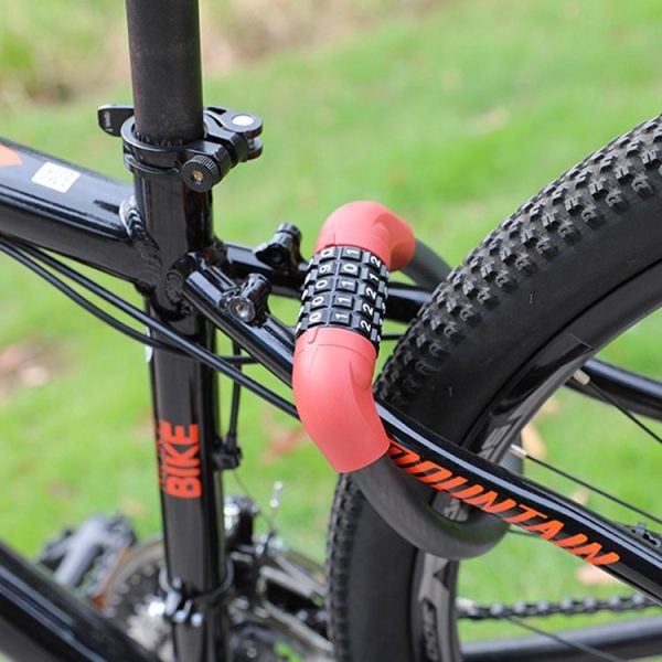 40 x 1.72cm Bicycle And Electrical Vehicle 5-Digit Combination Lock Safety Anti-Theft Cycling Lock (Black And Red) - Image 11