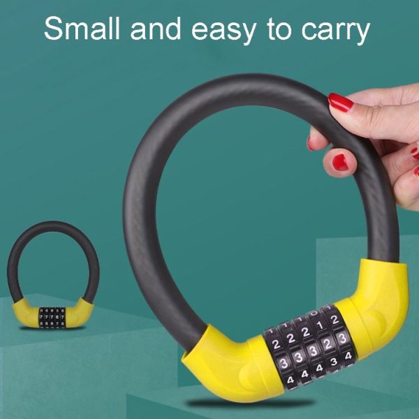 40 x 1.72cm Bicycle And Electrical Vehicle 5-Digit Combination Lock Safety Anti-Theft Cycling Lock (Black And Red) - Image 3