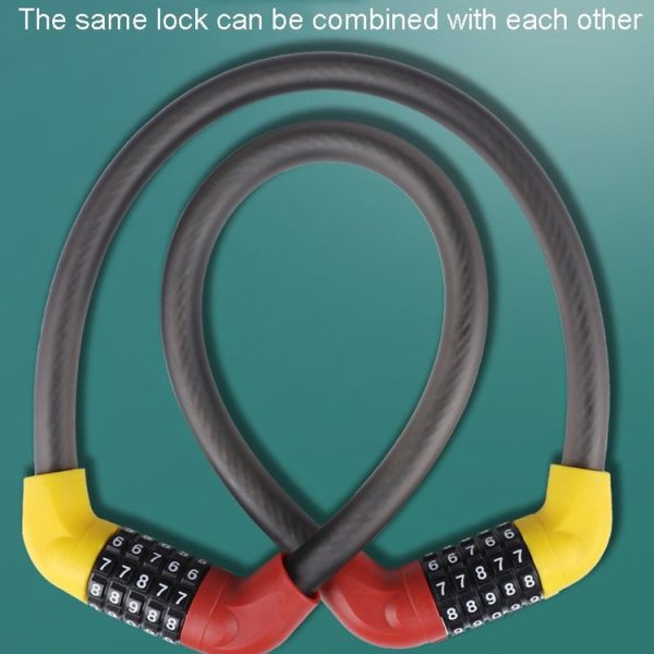 40 x 1.72cm Bicycle And Electrical Vehicle 5-Digit Combination Lock Safety Anti-Theft Cycling Lock (Black And Red) - Image 4