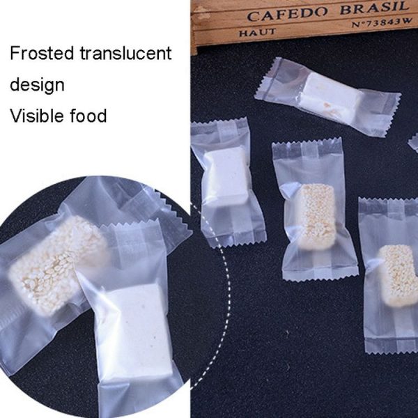 200pcs / Pack 3.5x8.5cm Machine Sealed Translucent Frosted Nougat Packaging Bag - Image 5