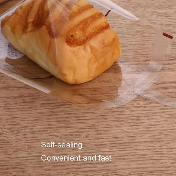 100pcs / Pack 7x7cm White Lace Bow Biscuit Self-Adhesive Bags Baking Packaging - Image 3