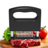 48-pin Meat Loosener with Handle Stainless Steel Meat Tenderizer Steak Needle Kitchen Tools (Black)