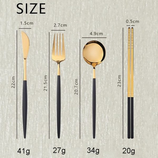 3pcs / Pack Stainless Steel Glossy Mirror Flatware Gift Set, Style: With Knife (Silver) - Image 2