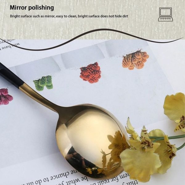 3pcs / Pack Stainless Steel Glossy Mirror Flatware Gift Set, Style: With Knife (Silver) - Image 3