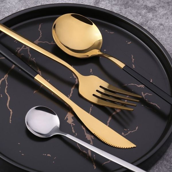 3pcs / Pack Stainless Steel Glossy Mirror Flatware Gift Set, Style: With Knife (Silver) - Image 4