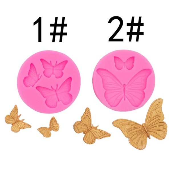 Butterfly Silicone Mold Fondant Chocolate Cake Decoration Mold Epoxy Brickearth Plaster Molds (NO.2 A685) - Image 2