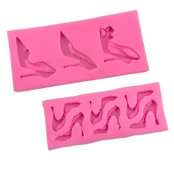 High Heels Sandals Silicone Mold 3D Chocolate Cake Glue Pendant Plaster Mold, Spec: Small - Image 2