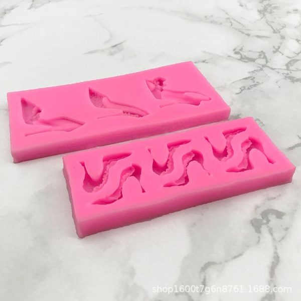 High Heels Sandals Silicone Mold 3D Chocolate Cake Glue Pendant Plaster Mold, Spec: Small - Image 3