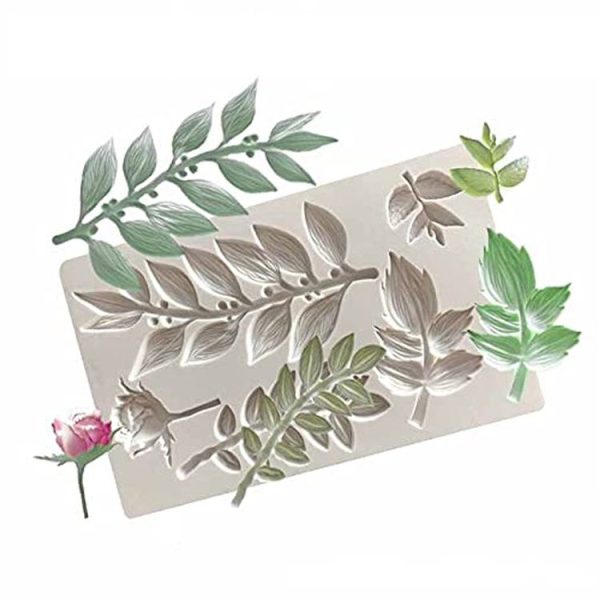 Rose Branch Flower Vine Silicone Mold Fondant Cake Baking Mold Glue Decorative (Pink) - Image 2