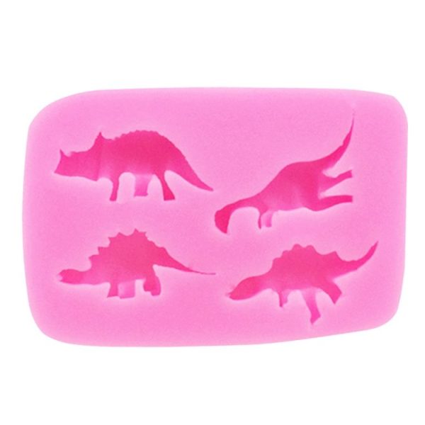 Dinosaur Silicone Mold Fondant Chocolate Cake Decoration Mold (Pink) - Image 2