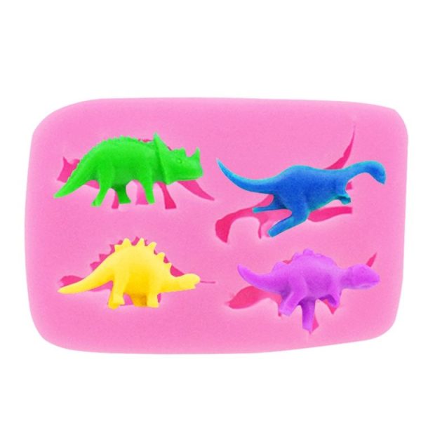 Dinosaur Silicone Mold Fondant Chocolate Cake Decoration Mold (Pink) - Image 5