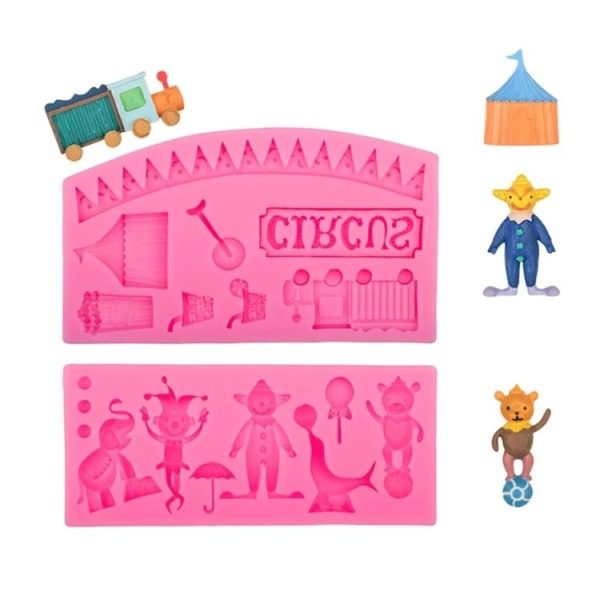 Circus Themed Clown Animal Silicone Mold Baking Cake Decoration Mold, Spec: A822 Pink - Image 2