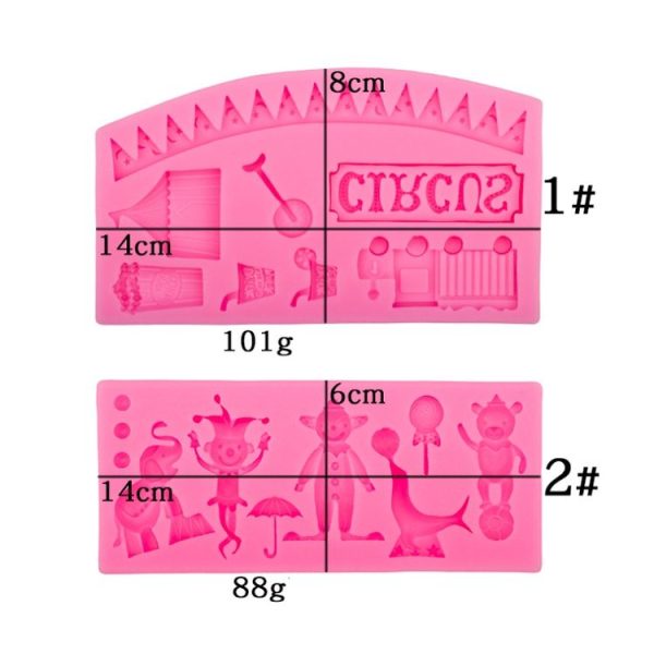 Circus Themed Clown Animal Silicone Mold Baking Cake Decoration Mold, Spec: A822 Pink - Image 4