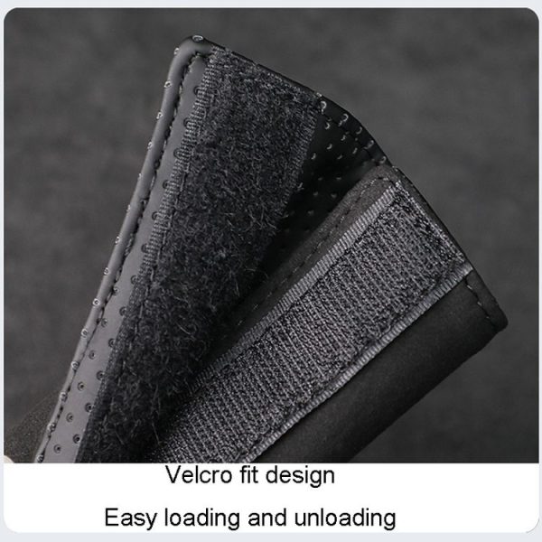 1pair Car Door Handle Decorative Anti-Scratch Cover Car Slippery Leather Inner Door Handle Protective Cover (Black) - Image 5