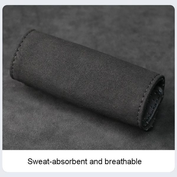 1pair Car Door Handle Decorative Anti-Scratch Cover Car Slippery Leather Inner Door Handle Protective Cover (Black) - Image 6
