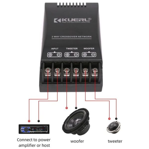 KUERL 2 Way Car Audio Frequency Divider Stereo Car Speaker Crossover Filter - Image 5