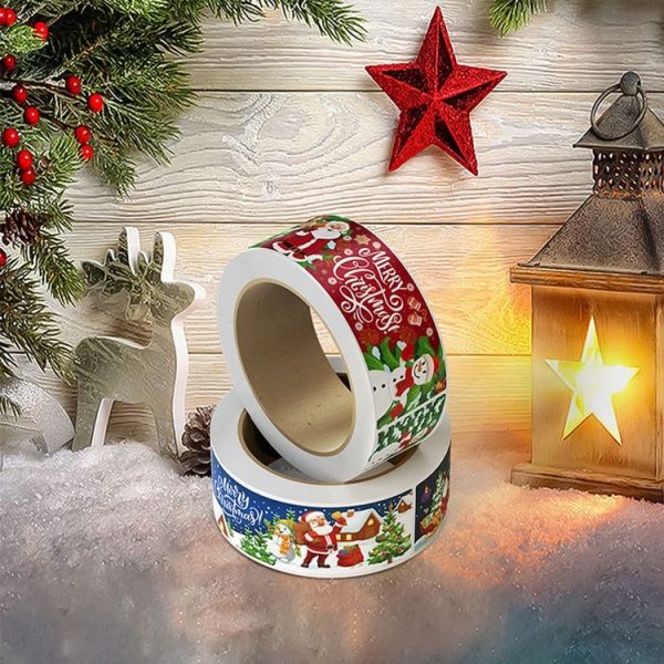 120pcs / Roll Christmas Self-adhesive Label Stickers Cartoon Printed Rectangular Sealing Sticker (K-147-R1) - Image 5