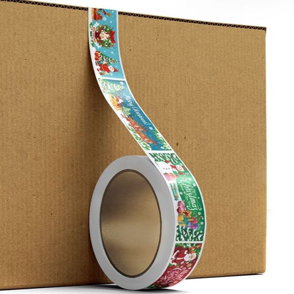 120pcs / Roll Christmas Self-adhesive Label Stickers Cartoon Printed Rectangular Sealing Sticker (K-147-R1) - Image 8