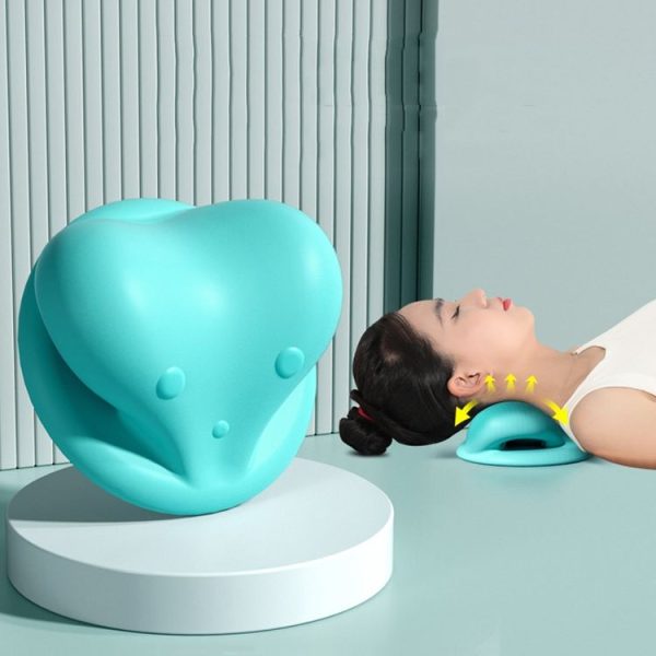 Neck And Shoulder Stretcher Relaxer Cervical Spine Chiropractic Traction Pillow (Pink) - Image 2