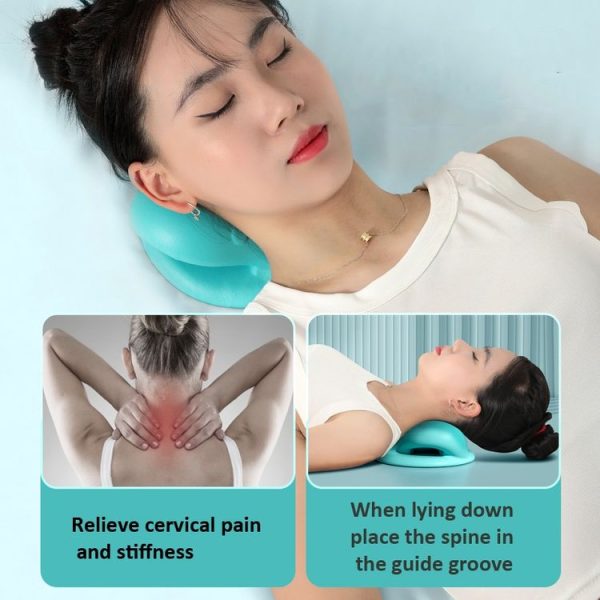 Neck And Shoulder Stretcher Relaxer Cervical Spine Chiropractic Traction Pillow (Pink) - Image 9