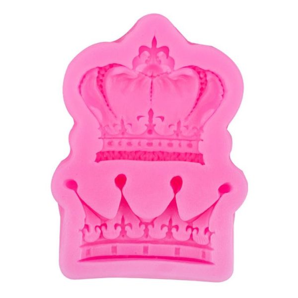 Crown Silicone Chocolate Fondant Baking Cake Mold Handmade Soft Pottery Glue Mold (Pink) - Image 2
