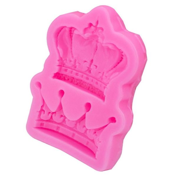Crown Silicone Chocolate Fondant Baking Cake Mold Handmade Soft Pottery Glue Mold (Pink) - Image 3