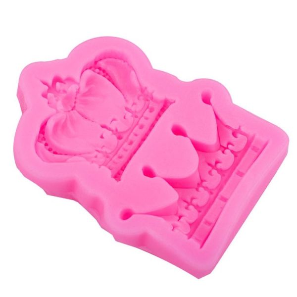 Crown Silicone Chocolate Fondant Baking Cake Mold Handmade Soft Pottery Glue Mold (Pink) - Image 5