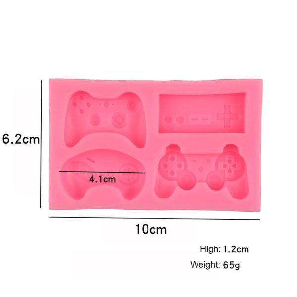 Game Console Gamepad Shape Silicone Mold Fondant Tool Cake Chocolate Mold (Pink) - Image 2