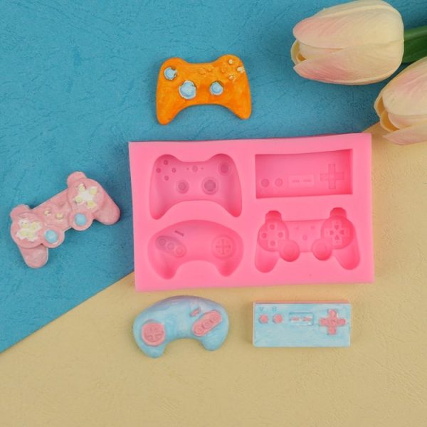 Game Console Gamepad Shape Silicone Mold Fondant Tool Cake Chocolate Mold (Pink) - Image 3