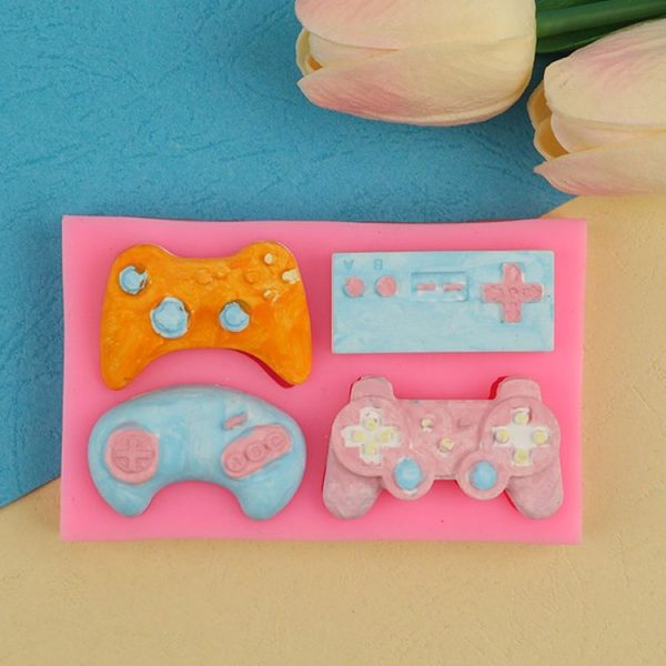 Game Console Gamepad Shape Silicone Mold Fondant Tool Cake Chocolate Mold (Pink) - Image 5