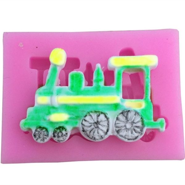 Classic Car Train Silicone Fondant Cake Mold Baking Decoration Tools (Gray) - Image 2