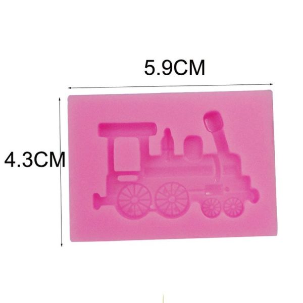 Classic Car Train Silicone Fondant Cake Mold Baking Decoration Tools (Gray) - Image 3